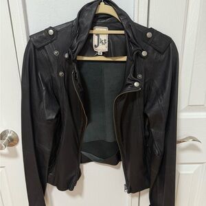 Genuine Black Leather Motorcycle Jacket for Women